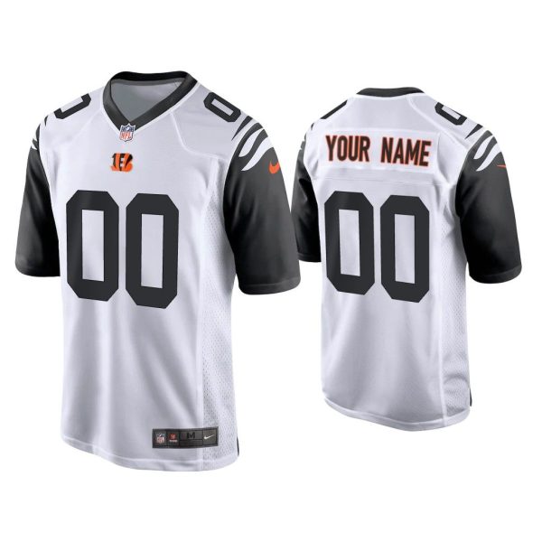 2021 Custom Cincinnati Bengals White Alternate Game Jersey