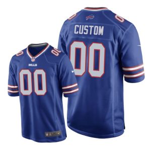Buffalo Bills #00 Royal Men Custom Game Jersey