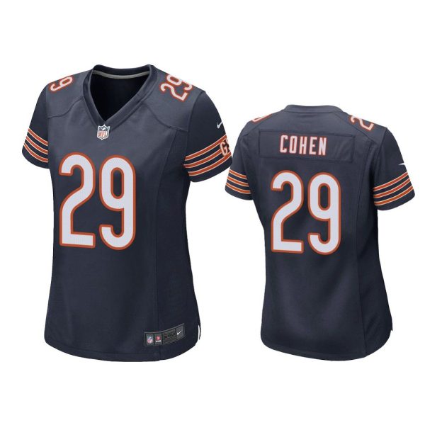 Chicago Bears #29 Navy Tarik Cohen Game Jersey - Women