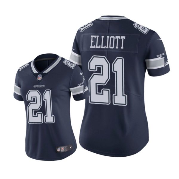 Dallas Cowboys #21 Navy Ezekiel Elliott Game Jersey - Women