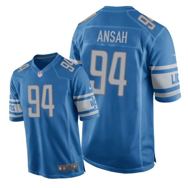 Detroit Lions #94 Blue Men Ezekiel Ansah Game Jersey