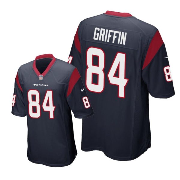 Houston Texans #84 Navy Men Ryan Griffin Game Jersey