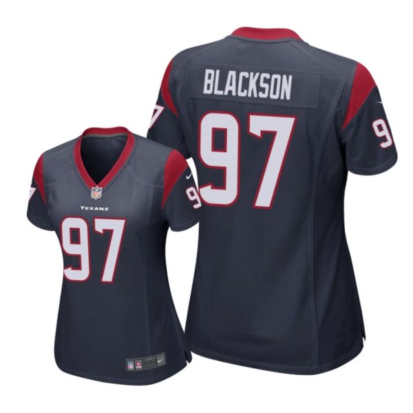 Houston Texans #97 Navy Angelo Blackson Game Jersey - Women