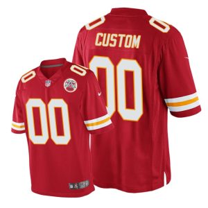 Kansas City Chiefs #00 Red Men Custom Game Jersey