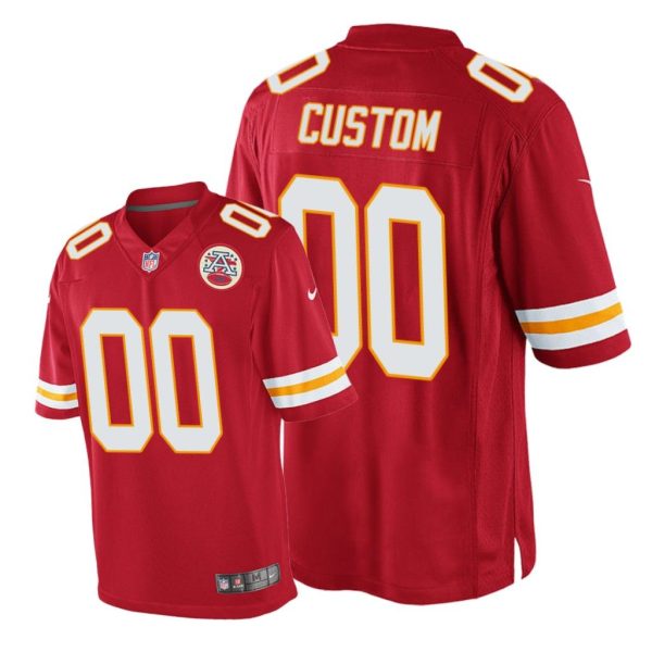 Kansas City Chiefs #00 Red Men Custom Game Jersey