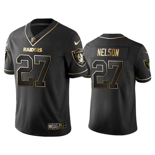 Men 2019 Golden Edition Vapor Untouchable Limited Oakland Raiders #27 Reggie Nelson Black Jersey