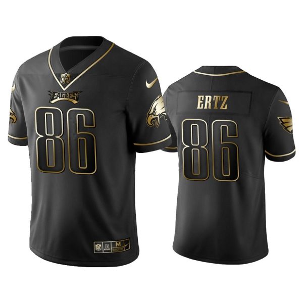 Men 2019 Golden Edition Vapor Untouchable Limited Philadelphia Eagles #86 Zach Ertz Black Jersey