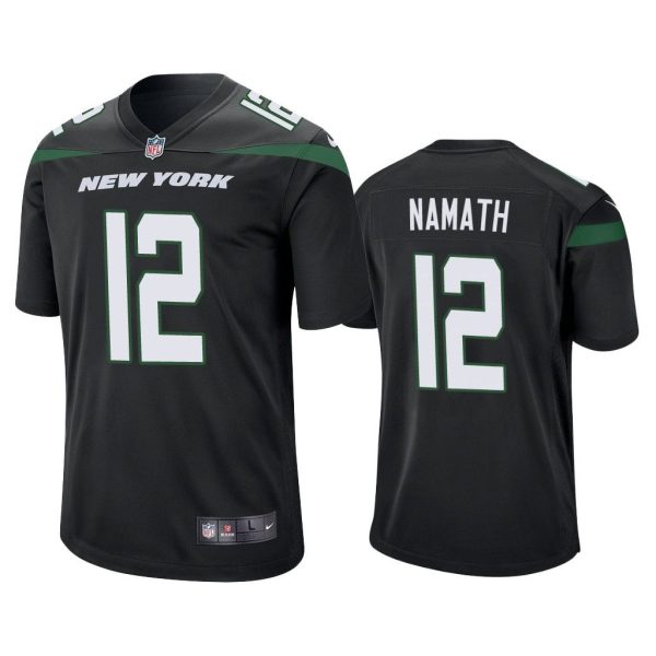 Men 2019 Joe Namath #12 New York Jets Black Game Jersey