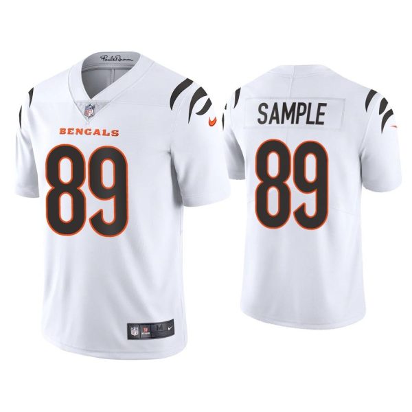 Men 2021 Drew Sample Cincinnati Bengals White Vapor Limited Jersey