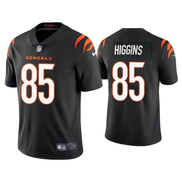 Men 2021 Tee Higgins Cincinnati Bengals Black Vapor Limited Jersey