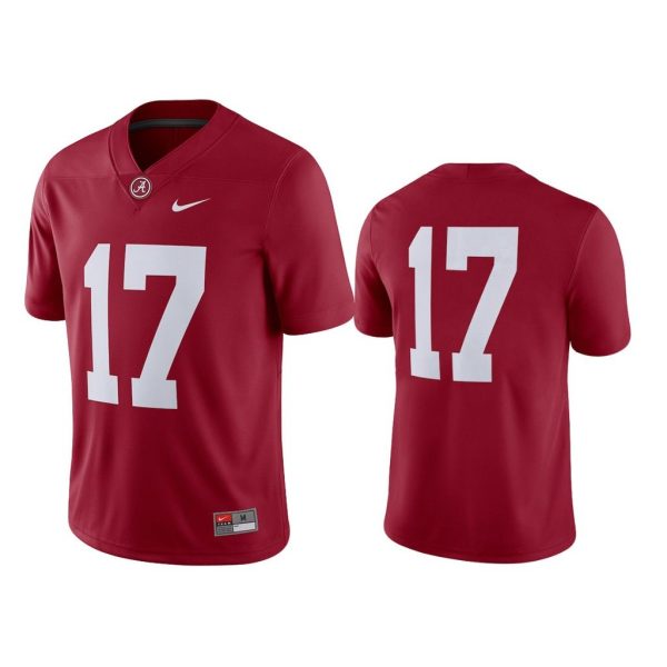 Men Alabama Crimson Tide #17 Crimson College Football 2018 Game Jersey