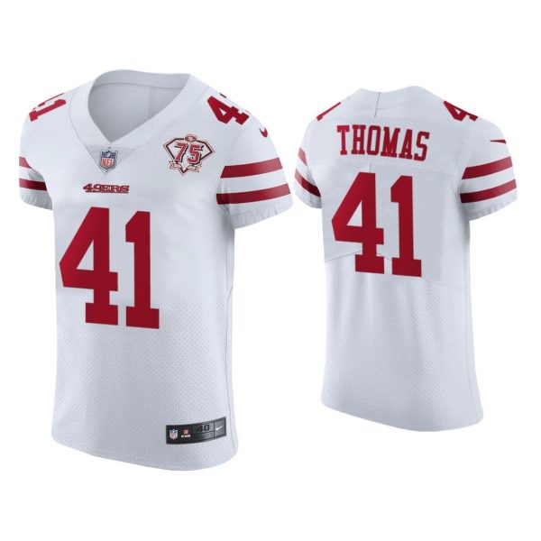Men Ambry Thomas San Francisco 49ers White 75th Anniversary Jersey
