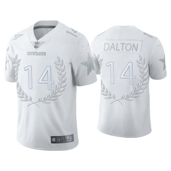 Men Andy Dalton Dallas Cowboys White Platinum Limited Jersey