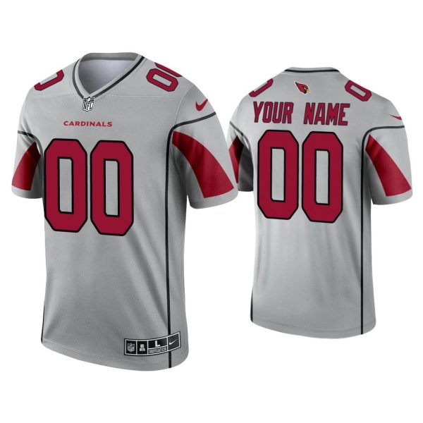 Men Arizona Cardinals Custom Silver Inverted Legend Jersey