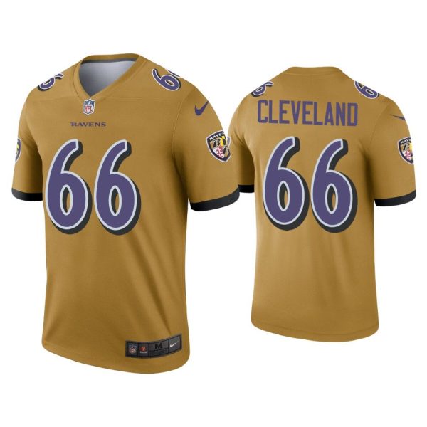 Men Ben Cleveland Baltimore Ravens Gold Inverted Legend Jersey