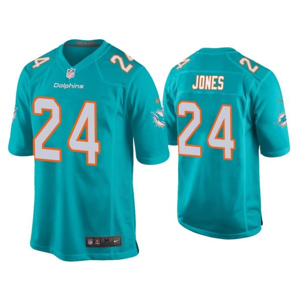 Men Byron Jones Miami Dolphins Aqua Game Jersey