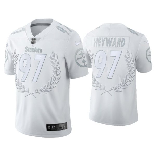 Men Cameron Heyward Pittsburgh Steelers White Platinum Limited Jersey