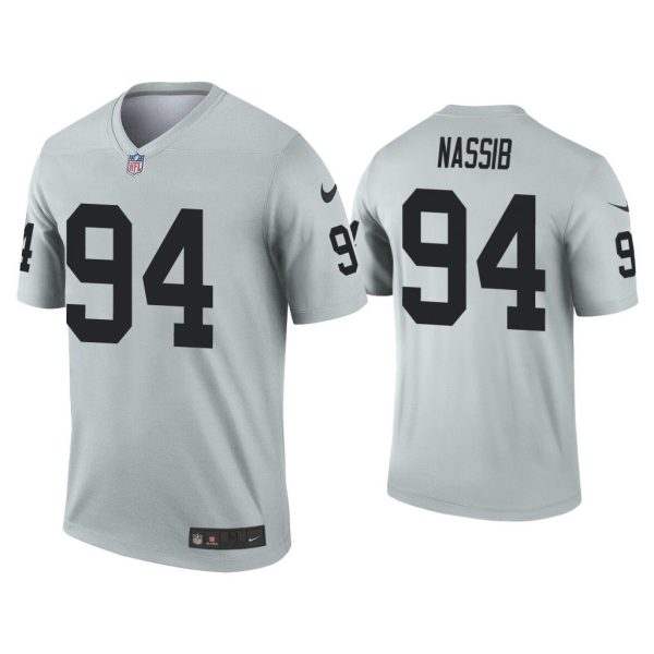 Men Carl Nassib Las Vegas Raiders Silver Inverted Legend Jersey