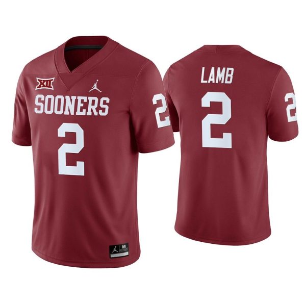 Men CeeDee Lamb #2 Oklahoma Sooners Crimson College Football Home Game Jersey