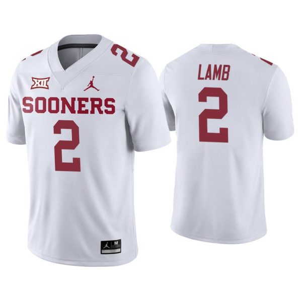 Men CeeDee Lamb #2 Oklahoma Sooners White College Football Away Game Jersey