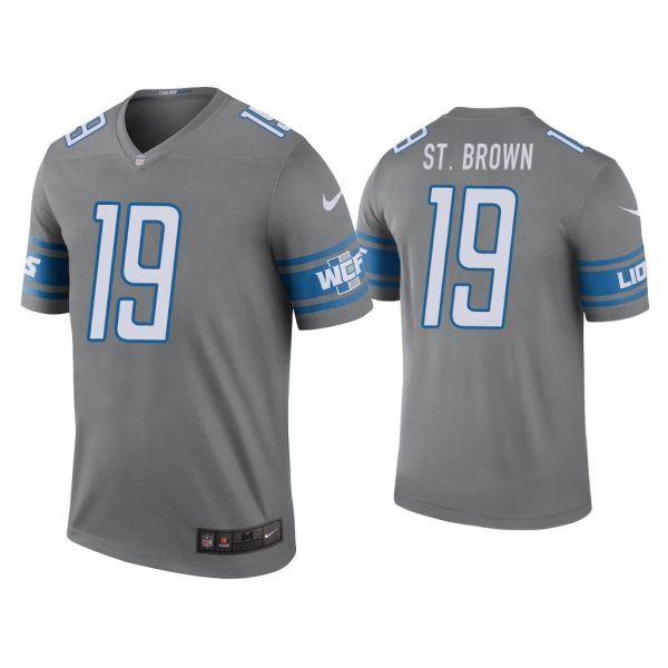 Men Color Rush Legend Amon-Ra St. Brown Detroit Lions Steel Jersey