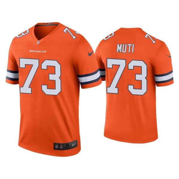 Men Color Rush Legend Netane Muti Denver Broncos Orange Jersey