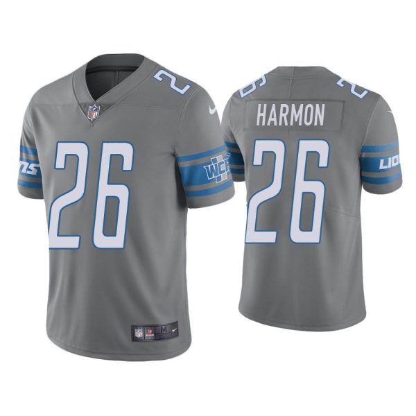 Men Color Rush Limited Duron Harmon Detroit Lions Steel Jersey