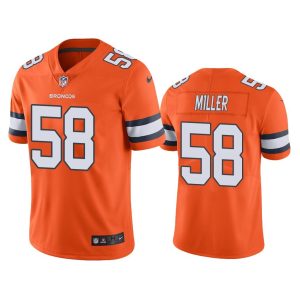Men Denver Broncos Von Miller #58 Orange Color Rush Limited Jersey
