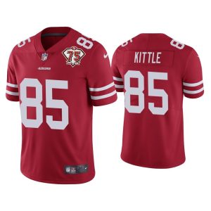 Men George Kittle San Francisco 49ers Scarlet 75th Anniversary Patch Limited Jersey
