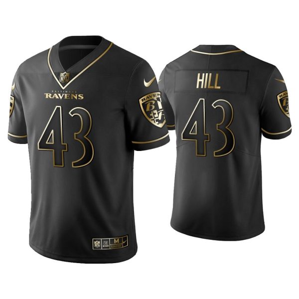 Men Golden Edition Vapor Limited Baltimore Ravens Justice Hill Black Jersey