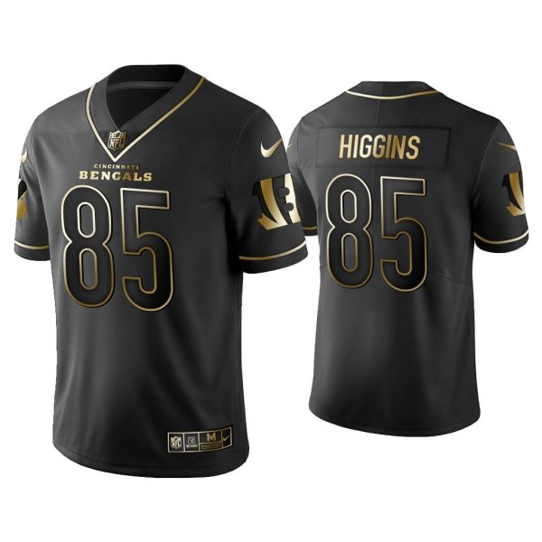 Men Golden Edition Vapor Limited Cincinnati Bengals Tee Higgins Black Jersey