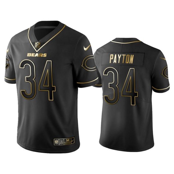 Men Golden Edition Vapor Untouchable Limited Chicago Bears #34 Walter Payton Black Jersey