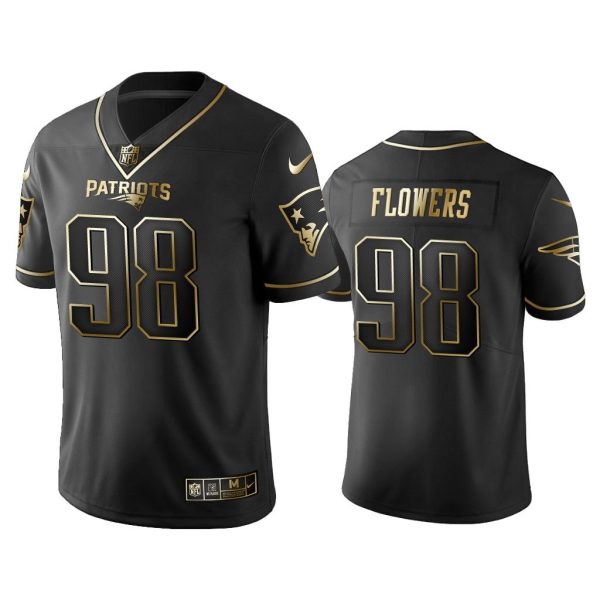 Men Golden Edition Vapor Untouchable Limited Patriots #98 Trey Flowers Black Jersey