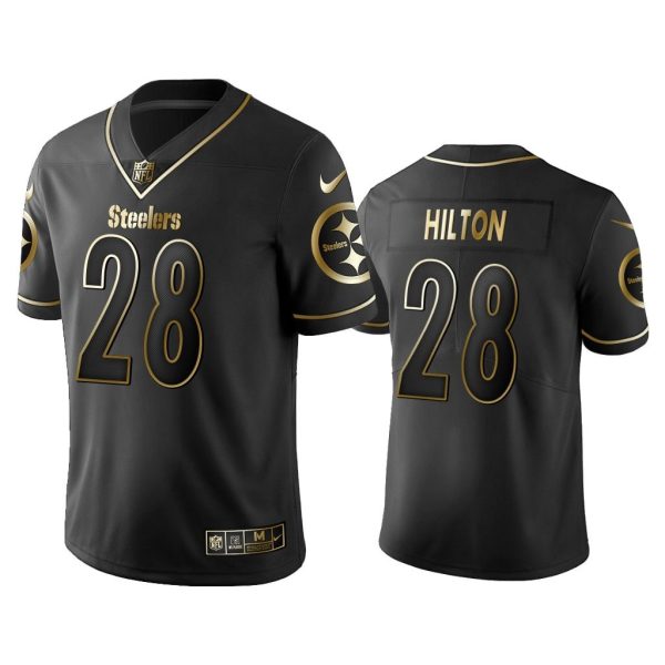 Men Golden Edition Vapor Untouchable Limited Pittsburgh Steelers #28 Mike Hilton Black Jersey