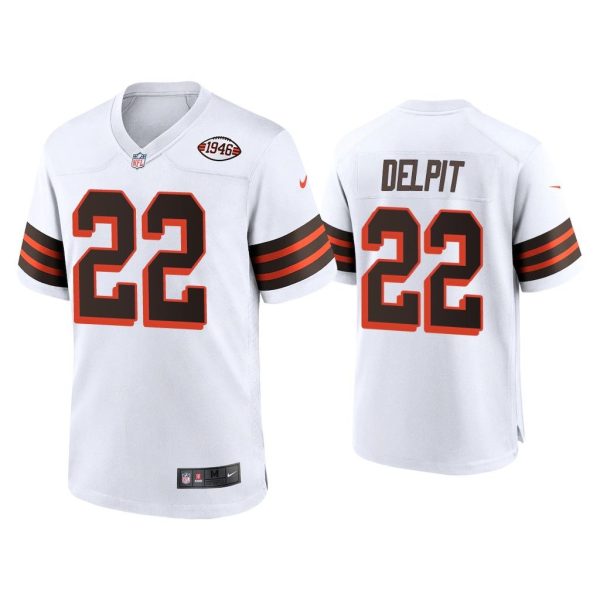 Men Grant Delpit Cleveland Browns White 1946 Collection Alternate Game Jersey