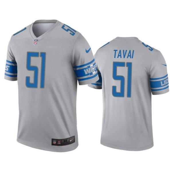 Men Jahlani Tavai Detroit Lions Gray Inverted Legend Jersey