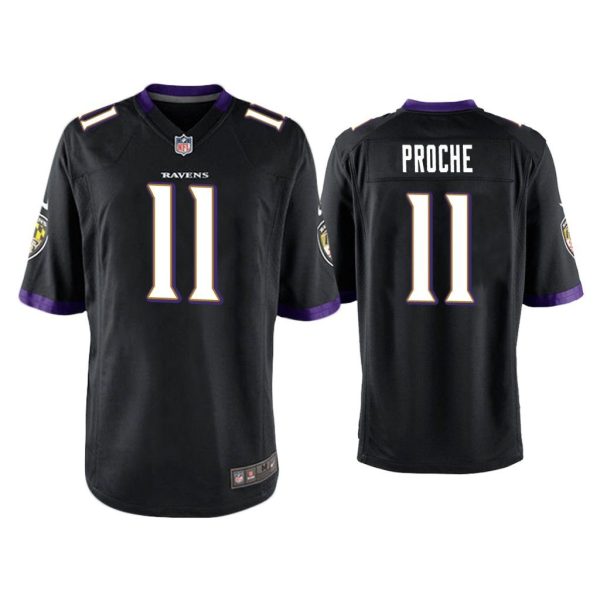 Men James Proche Baltimore Ravens Black Game Jersey