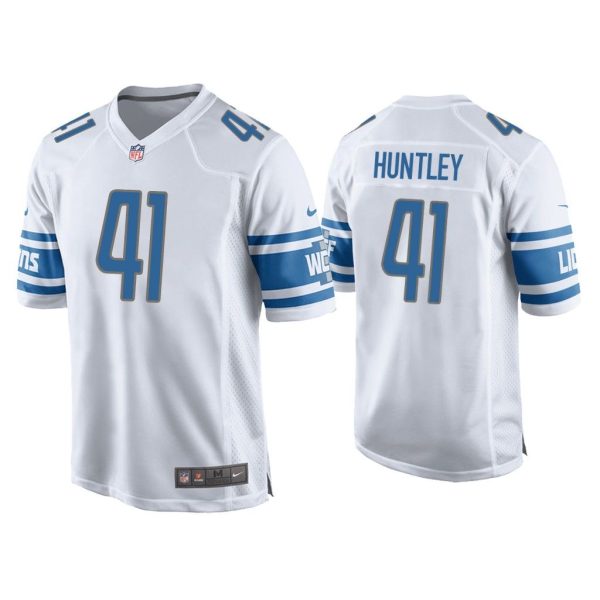 Men Jason Huntley Detroit Lions White Game Jersey
