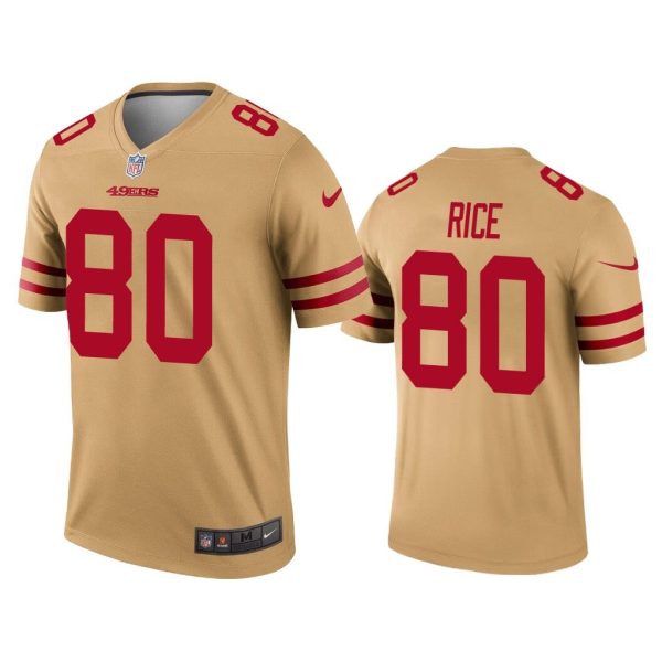 Men Jerry Rice San Francisco 49ers Gold Inverted Legend Jersey