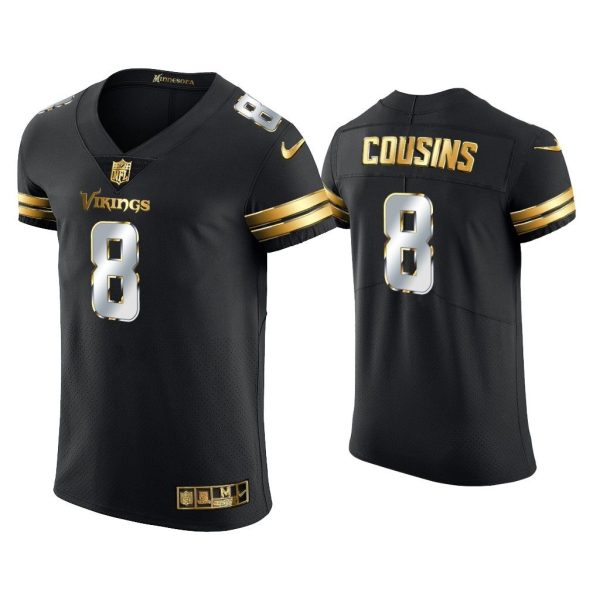 Men Kirk Cousins Minnesota Vikings Black Golden Edition Vapor Elite Jersey