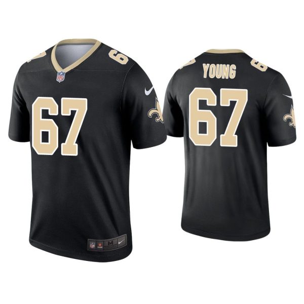 Men Landon Young New Orleans Saints Black Legend Jersey