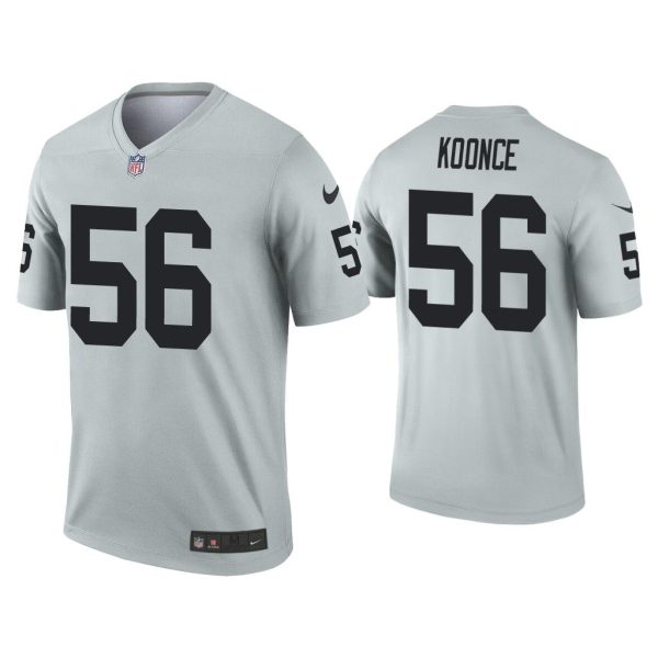 Men Malcolm Koonce Las Vegas Raiders Silver Inverted Legend Jersey