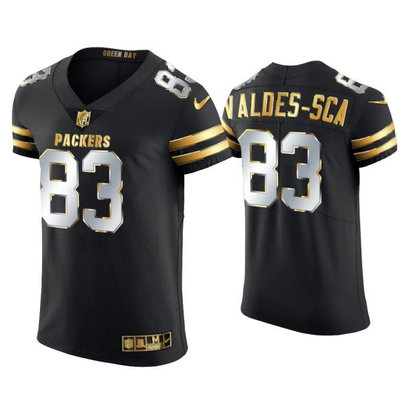 Men Marquez Valdes-Scantling Green Bay Packers Black Golden Edition Elite Jersey