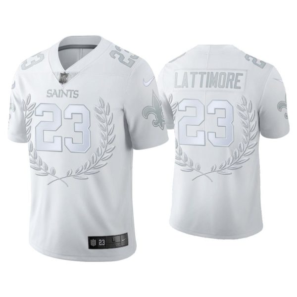 Men Marshon Lattimore New Orleans Saints White Platinum Limited Jersey