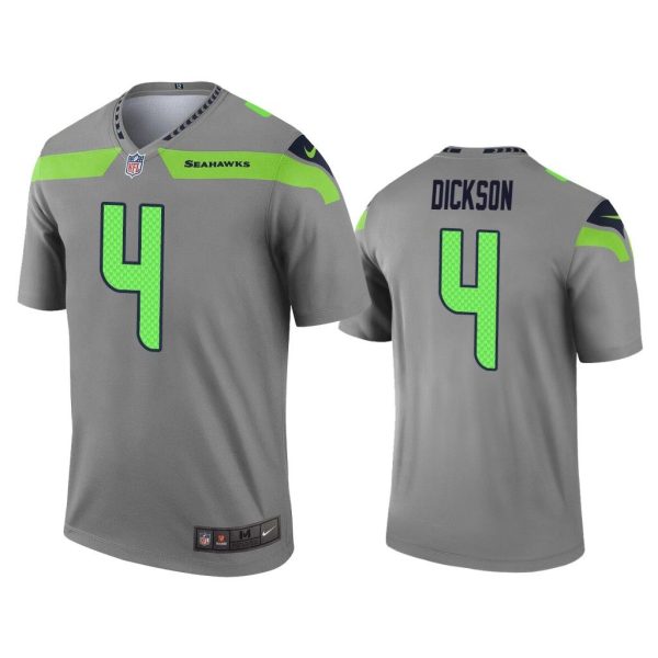 Men Michael Dickson Seattle Seahawks Gray Inverted Legend Jersey