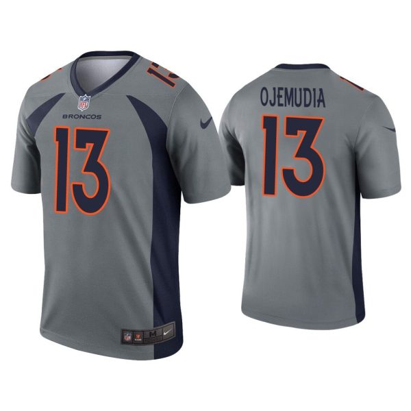 Men Michael Ojemudia Denver Broncos Gray Inverted Legend Jersey