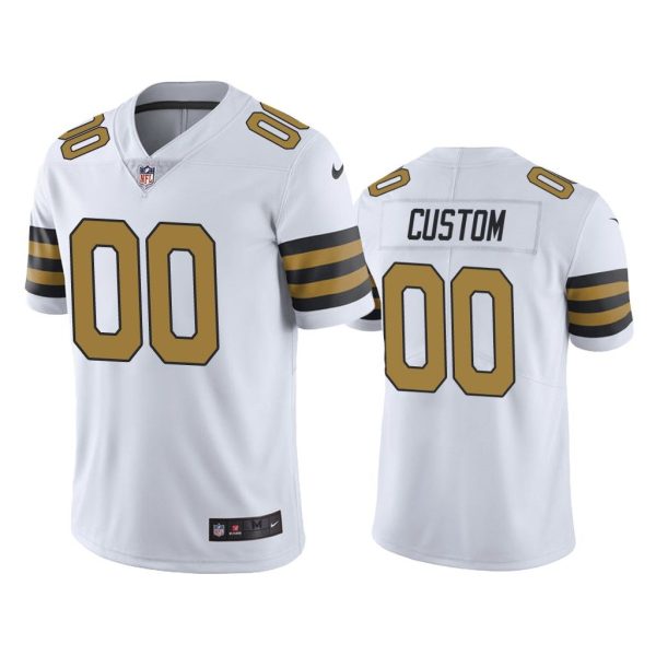 Men New Orleans Saints Custom #00 White Color Rush Limited Jersey