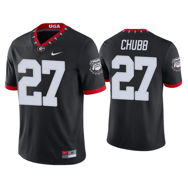 Men Nick Chubb Georgia Bulldogs Black College Football Alternate Game Jersey