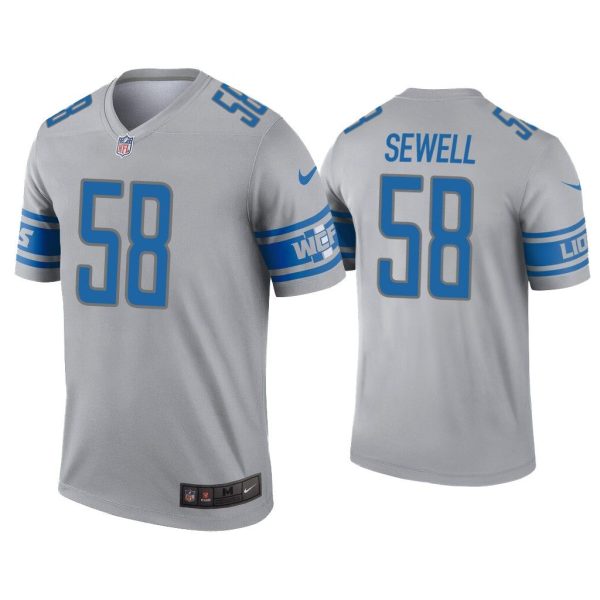 Men Penei Sewell Detroit Lions Gray Inverted Legend Jersey