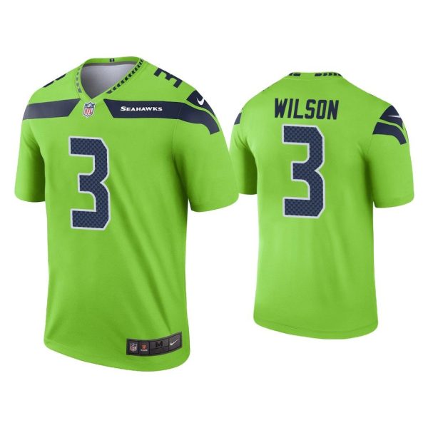 Men Russell Wilson Seattle Seahawks Neon Green Legend Jersey